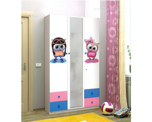 Шкаф 3-х дверный ''Совята'' с зеркалом